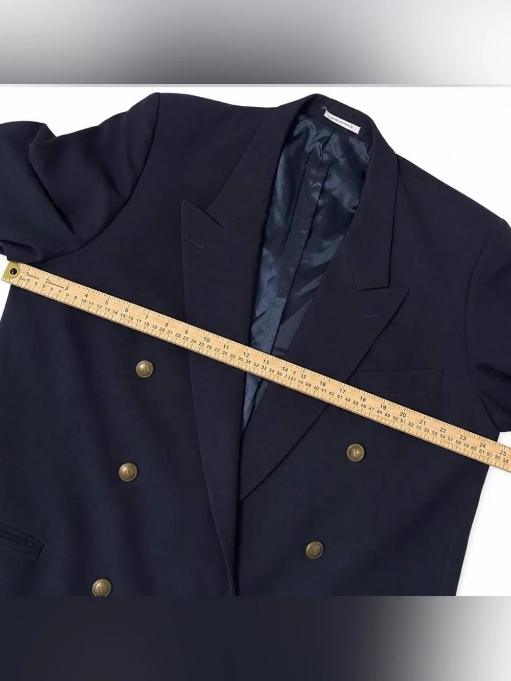 Vintage Yves Saint Laurent Navy Double Breasted coat Oversized Made in France
